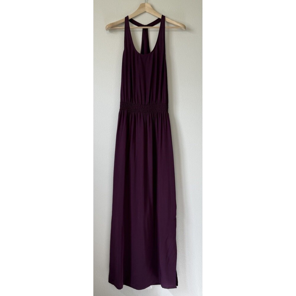 Rory Beca Maxi Tank Dress Burgundy Size Medium 100% Silk Quiet Luxury Resort